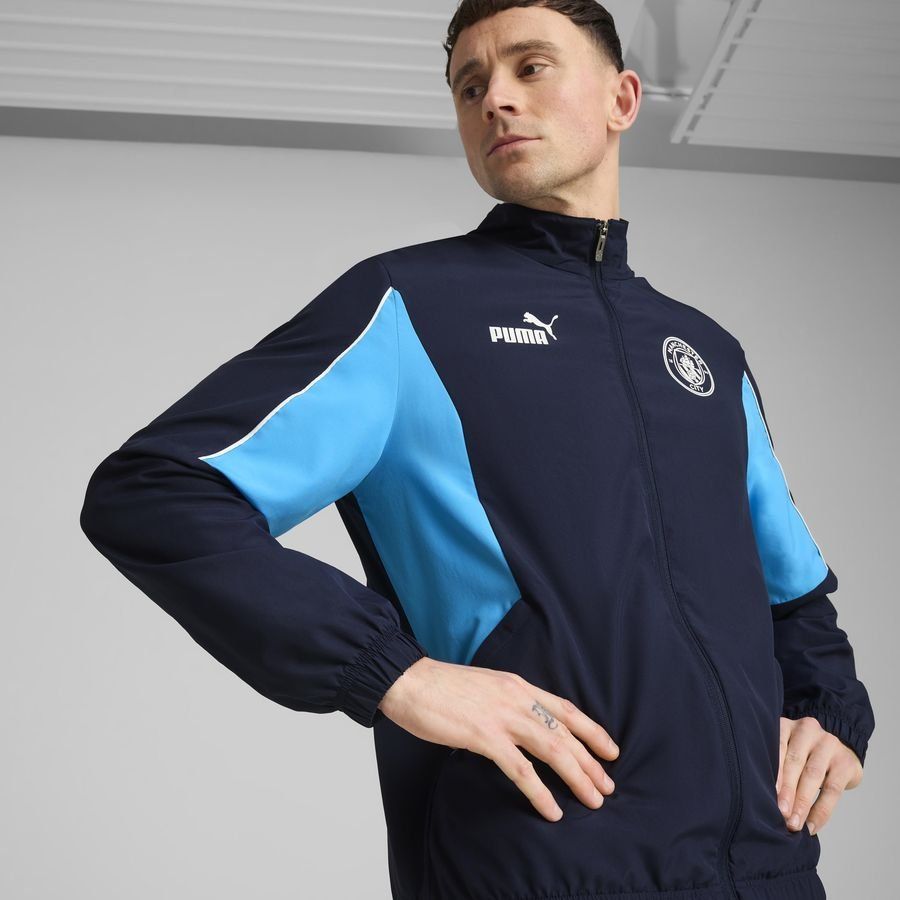 Manchester City Training Jacket FtblArchive - PUMA Navy/Team Light Blue - Men's-SoccerKits Hub | Buy Soccer Jerseys Online
